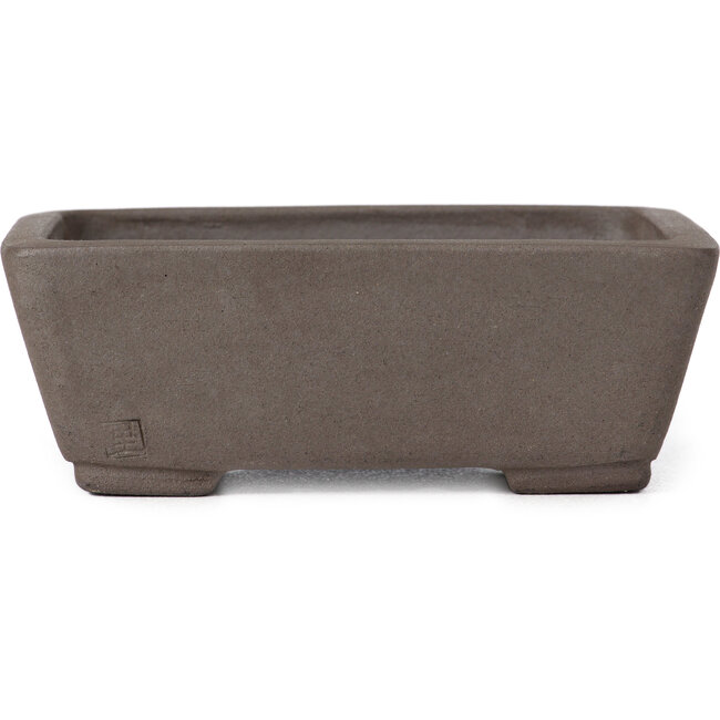 Rectangular unglazed bonsai pot by Terahata Satomi Mazan - 150 x 124 x 55 mm