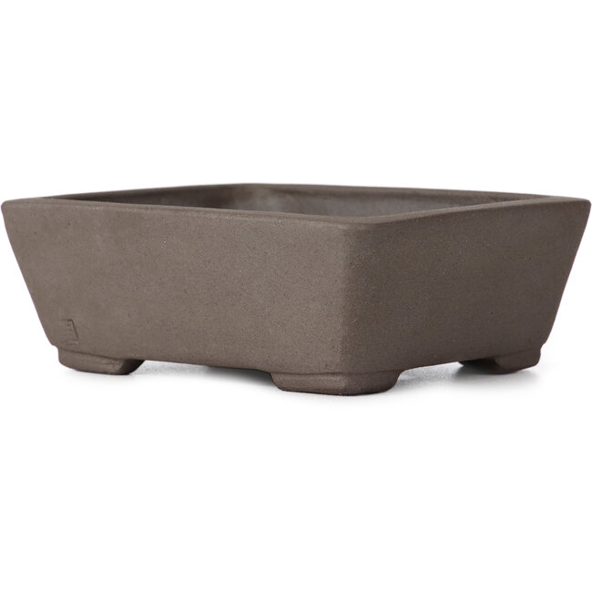 Rectangular unglazed bonsai pot by Terahata Satomi Mazan - 150 x 124 x 55 mm