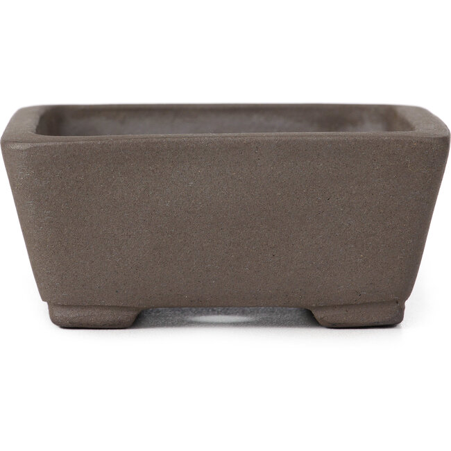 Maceta de bonsái rectangular sin esmaltar de Terahata Satomi Mazan - 150 x 124 x 55 mm