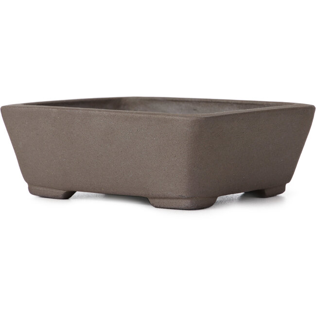 Rechthoekige ongeglazuurde bonsaipot van Terahata Satomi Mazan - 150 x 124 x 55 mm
