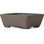 Maceta de bonsái rectangular sin esmaltar de Terahata Satomi Mazan - 150 x 124 x 55 mm