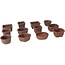 Seto Yaki Lot de 12 petits pots non émaillés 40 - 55 mm