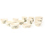 Seto Yaki Set di 12 vasetti bianchi 40 - 55 mm, raffiguranti una scena con paesaggio