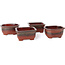 Seto Yaki Set of 4 red pots 100 - 106 mm