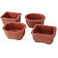 Set of 4 bonsai pots between 100 and 106 mm from Seto Yaki, Japan.