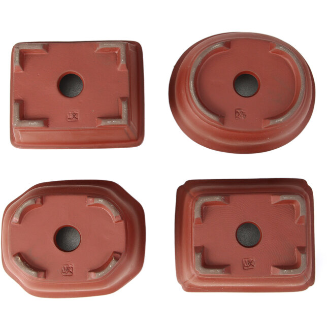 Set of 4 bonsai pots between 100 and 106 mm from Seto Yaki, Japan.