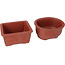 Set of 4 bonsai pots between 100 and 106 mm from Seto Yaki, Japan.