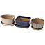 Set of 6 bonsai pots with humidity trays of 98, 115 and 120 mm from Seto Yaki, Japan.