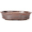 Oval brown bonsai pot by Seto - 102 x 86 x 24 mm