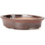 Oval brown bonsai pot by Seto - 102 x 86 x 24 mm