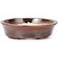 Oval brown bonsai pot by Seto - 102 x 86 x 24 mm