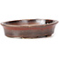 Oval brown bonsai pot by Seto - 102 x 86 x 24 mm