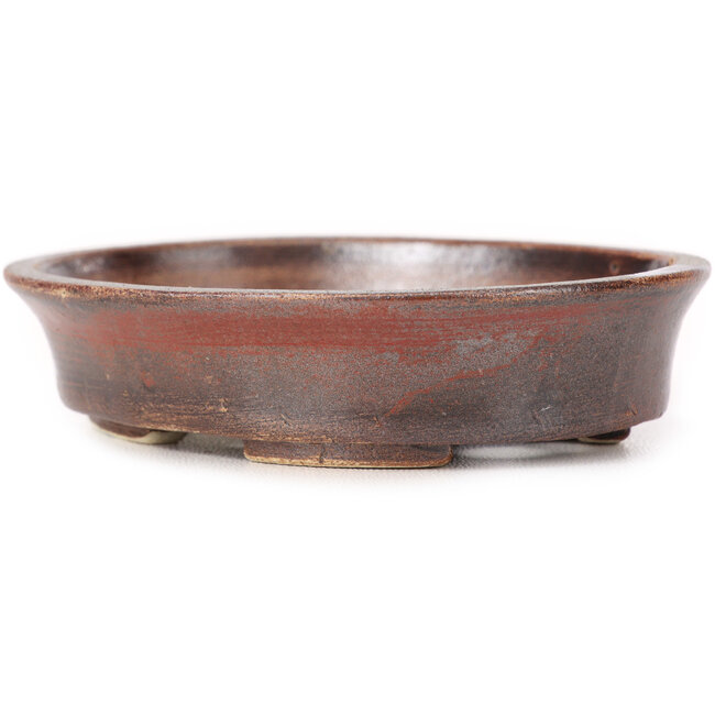 Vaso bonsai ovale marrone di Seto - 102 x 86 x 24 mm