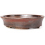 Oval brown bonsai pot by Seto - 102 x 86 x 24 mm