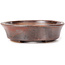 Oval brown bonsai pot by Seto - 102 x 86 x 24 mm