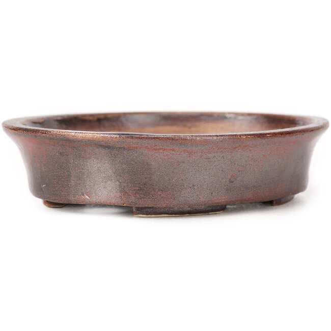 Ovale bruine bonsaipot van Seto - 102 x 86 x 24 mm