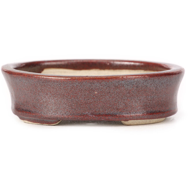 Ovale braune Bonsaischale von Seto - 83 x 74 x 24 mm