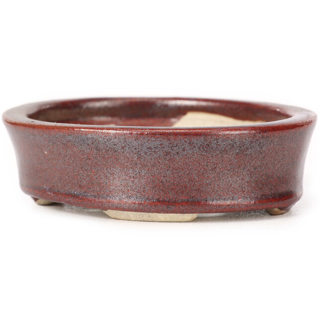 Ovale bruine bonsaipot van Seto - 83 x 74 x 24 mm