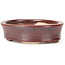 Oval brown bonsai pot by Seto - 83 x 74 x 24 mm