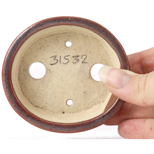 Vaso bonsai ovale marrone di Seto - 83 x 74 x 24 mm