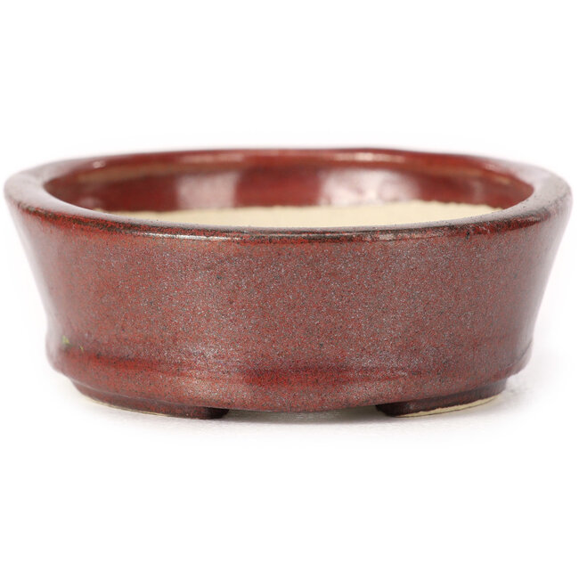 Ovale bruine bonsaipot van Seto - 95 x 75 x 27 mm