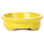 Oval yellow bonsai pot by Seto - 103 x 84 x 26 mm