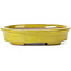 Oval yellow bonsai pot by Seto - 101 x 85 x 22 mm