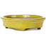 Oval yellow bonsai pot by Seto - 101 x 85 x 22 mm