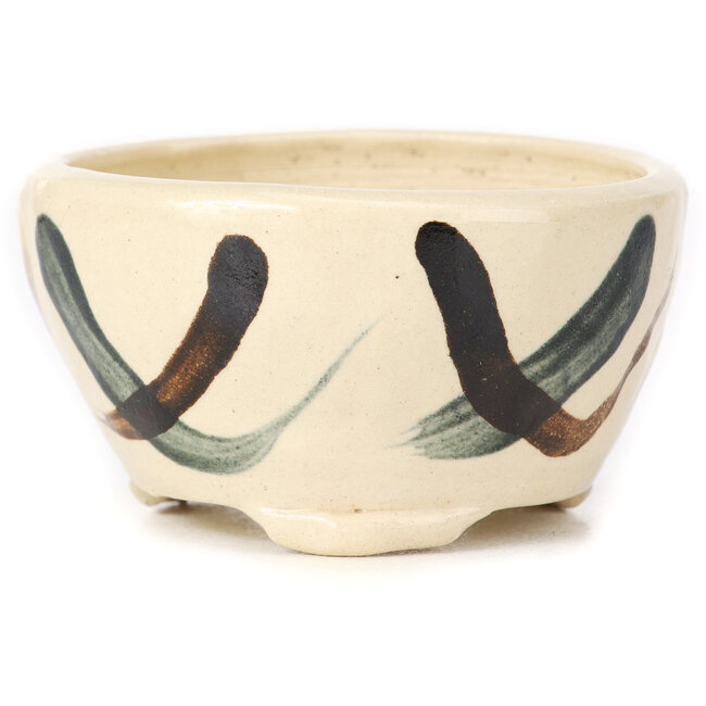 Pot à bonsaï rond blanc multicolore par Bonsai - 75 x 71 x 41 mm