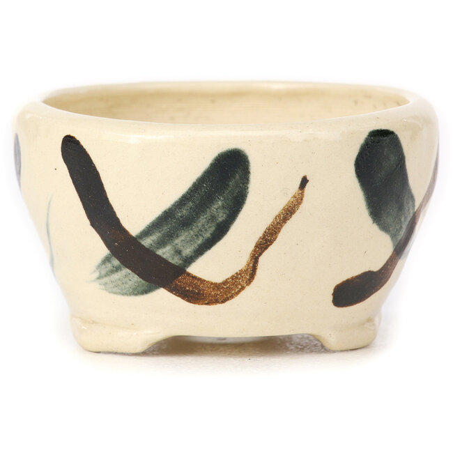 Maceta de bonsái redonda blanca multicolor de Bonsai - 75 x 71 x 41 mm