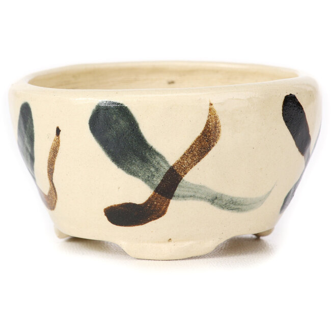 Maceta de bonsái redonda blanca multicolor de Bonsai - 75 x 71 x 41 mm