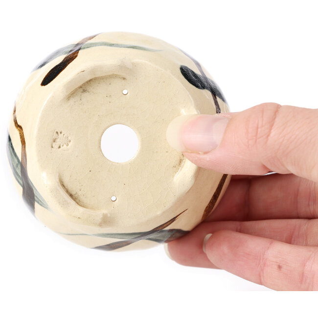 Pot à bonsaï rond blanc multicolore par Bonsai - 75 x 71 x 41 mm