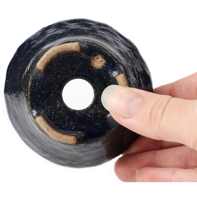 Maceta de bonsái redonda azul de Bonsai - 77 x 77 x 43 mm