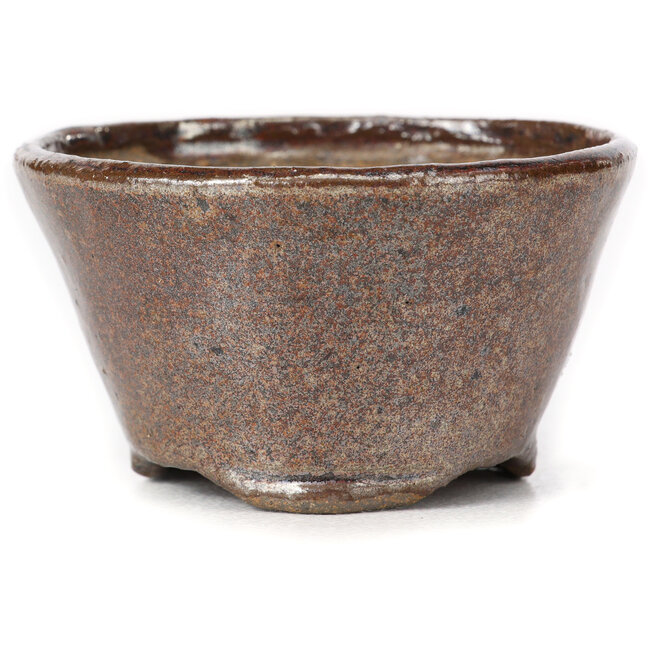 Vaso per bonsai rotondo rosso marrone di Bonsai - 70 x 70 x 40 mm