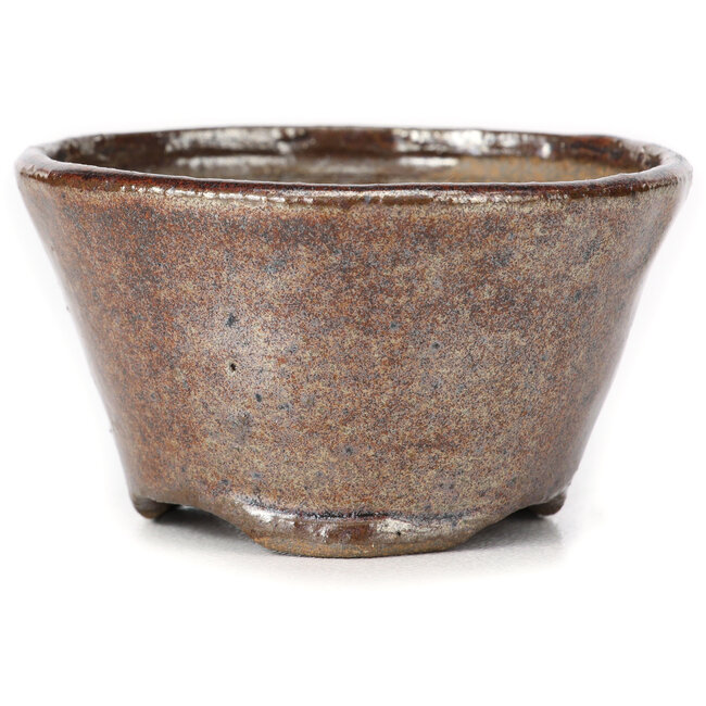 Vaso per bonsai rotondo rosso marrone di Bonsai - 70 x 70 x 40 mm