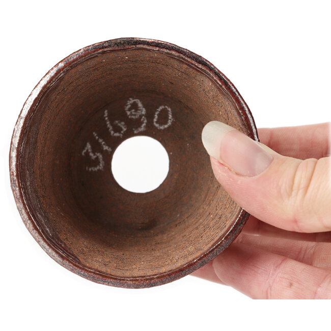 Vaso per bonsai rotondo rosso marrone di Bonsai - 70 x 70 x 40 mm