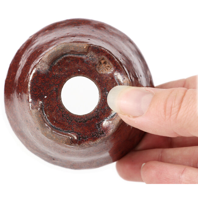 Runde rotbraune Bonsaischale von Bonsai - 70 x 70 x 40 mm