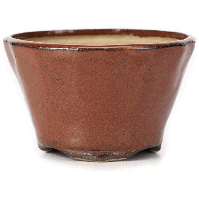 Pot à bonsaï rond brun rouge par Bonsai - 73 x 73 x 45 mm