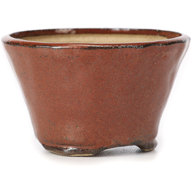 Pot à bonsaï rond brun rouge par Bonsai - 73 x 73 x 45 mm