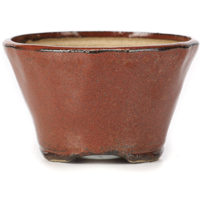 Pot à bonsaï rond brun rouge par Bonsai - 73 x 73 x 45 mm