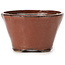 Pot à bonsaï rond brun rouge par Bonsai - 73 x 73 x 45 mm