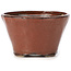 Ronde roodbruine bonsaipot van Bonsai - 73 x 73 x 45 mm
