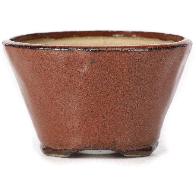 Ronde roodbruine bonsaipot van Bonsai - 73 x 73 x 45 mm