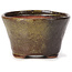 Round green and brown bonsai pot by Bonsai - 70 x 70 x 43 mm