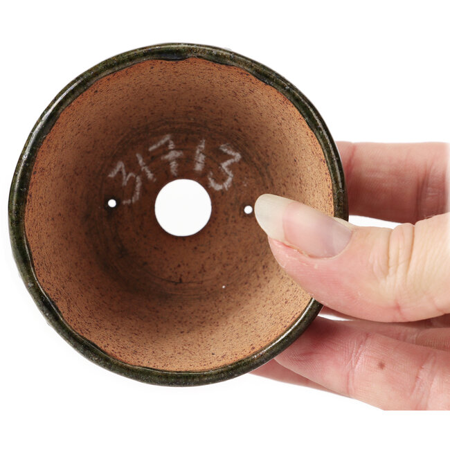 Pot à bonsaï rond vert par Bonsai - 73 x 72 x 44 mm
