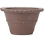 Round unglazed bonsai pot by Yamaaki - 133 x 133 x 80 mm