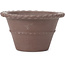 Round unglazed bonsai pot by Yamaaki - 133 x 133 x 80 mm