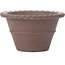 Round unglazed bonsai pot by Yamaaki - 133 x 133 x 80 mm