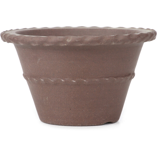 Vaso per bonsai rotondo non smaltato di Yamaaki - 133 x 133 x 80 mm