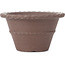 Round unglazed bonsai pot by Yamaaki - 133 x 133 x 80 mm